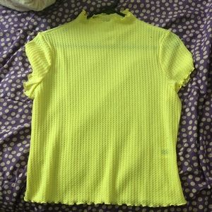 Yellow large ruffle kinda crop top